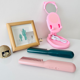 Pente Alisador De Cabelo Cerâmico Sem Fio USB Portátil