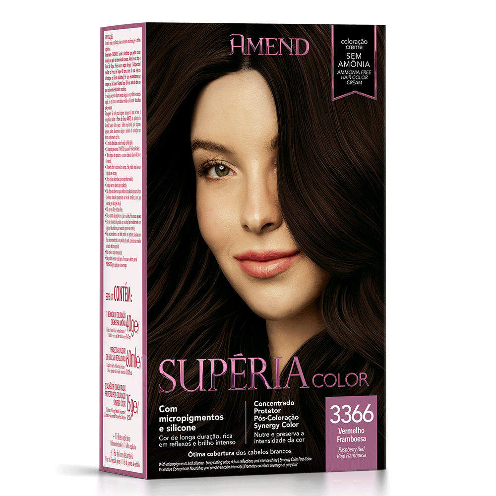Amend Kit Tonalizante Supéria Color 3366 Vermelho Framboesa - Beauty