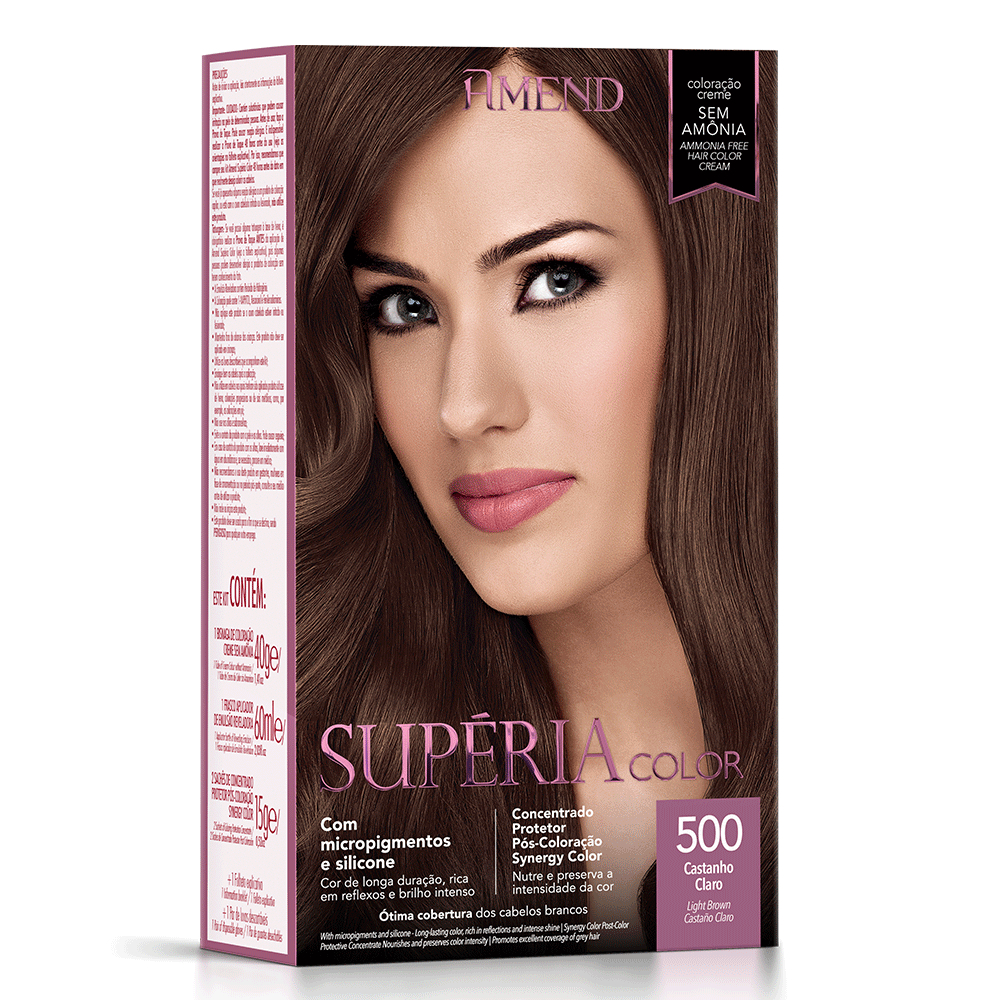 Amend Kit Tonalizante Supéria Color 500 Castanho Claro em Oferta na Shopee