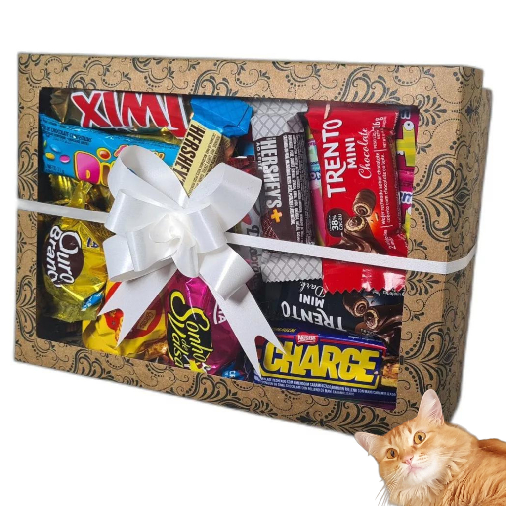 Cesta De Chocolate 22 Itens Na Caixa Presente Lembrança Aniversario Namorada em Oferta na Shopee