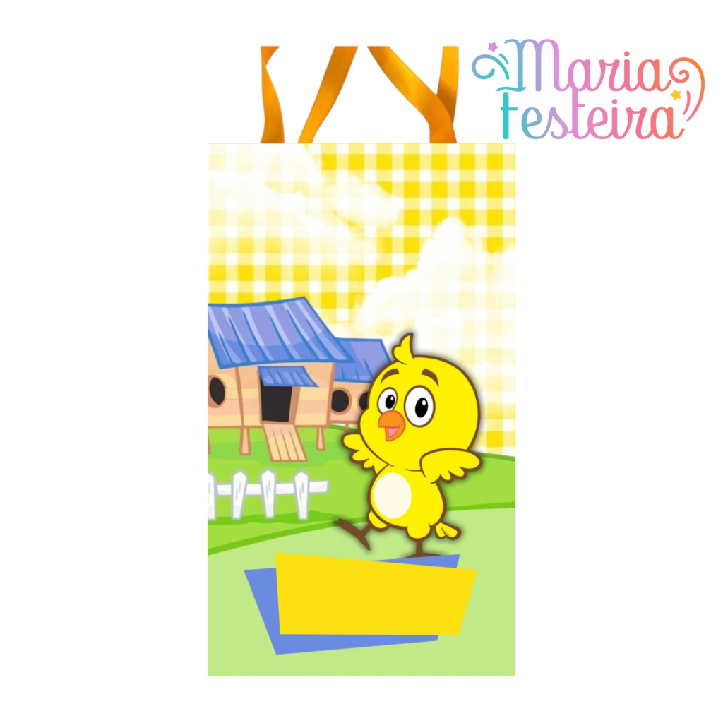 15 Sacolinhas Personalizadas Galinha Pintadinha Tamanho 16x5x10