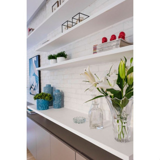 Kit 3 Prateleiras 100x25 MDF 15mm Branco Com Suportes