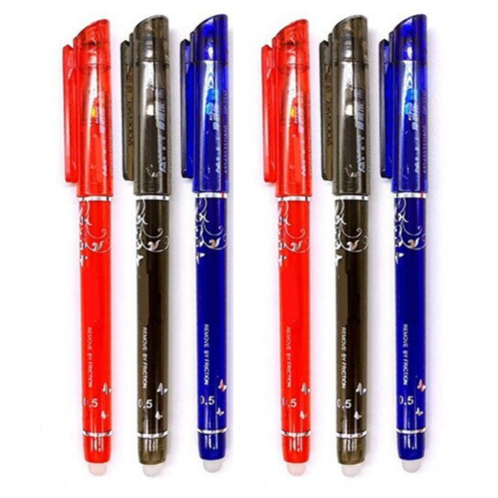 6 Canetas Gel Apagável Ponta 0.5mm Caneta Mágica