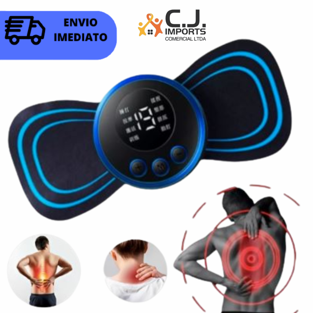 Mini Massageador Elétrico Portátil Cervical EMS Alivia Dores Corpo Pescoço Vem Embaragens