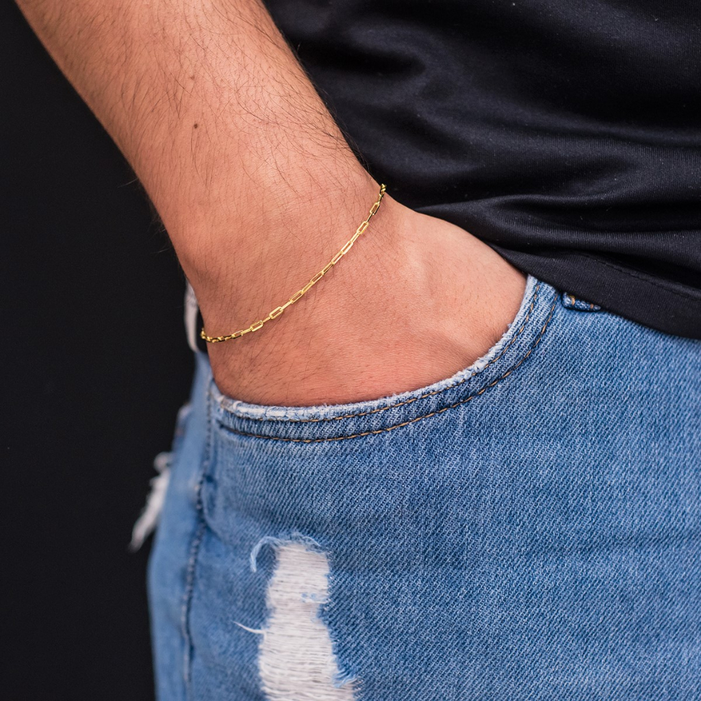 Pulseira Cartier Banhada a Ouro18k Fina Discreta Puseira Masculina