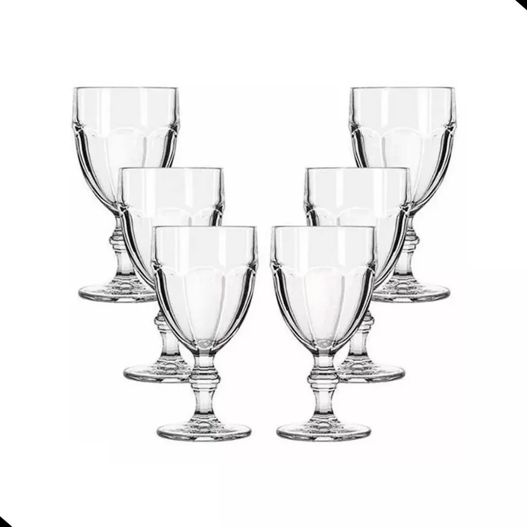 Jogo 6 Taças De Vidro - Faces 300 ml Para Água e Sobremesa em Oferta na Shopee