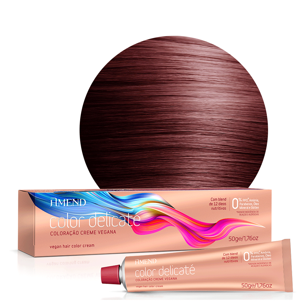 Amend Coloração Color Delicaté 4.66 Castanho Médio Vermelho Intenso 50g