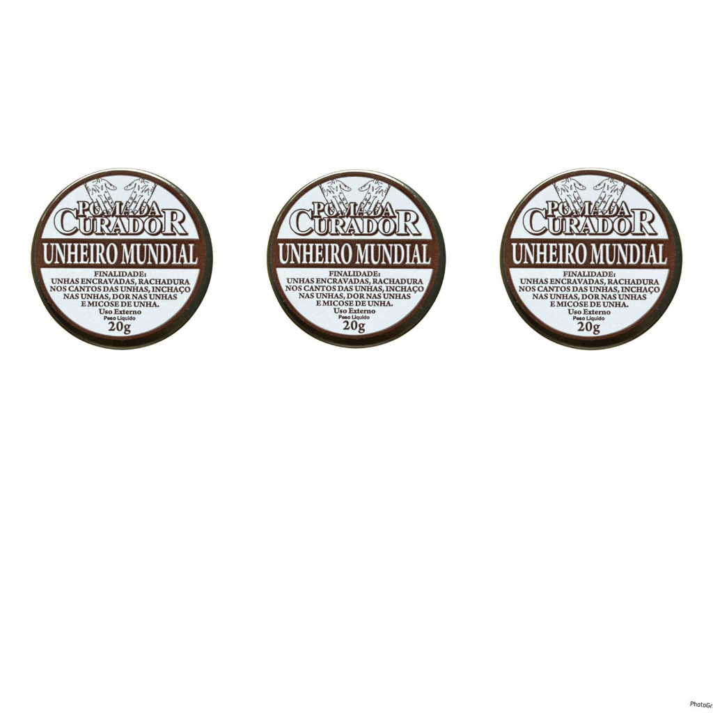 3x Pomada Curador Unheira Mundial - 20g