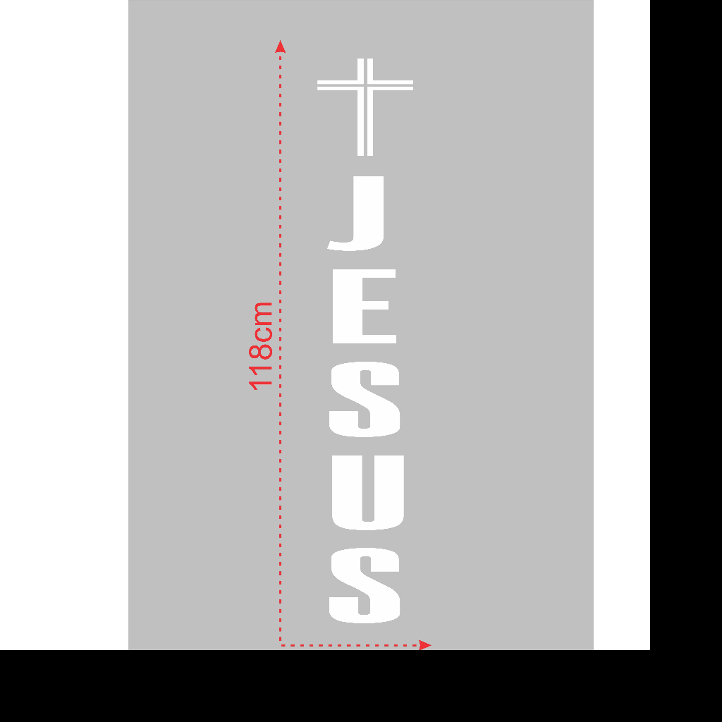 Adesivo (118x20) Jesus+Cruz P/ Púlpito Igreja Fé PULP - LM007