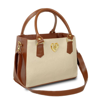 Bolsa Feminina Transversal Lorena Média Tote Bicolor De Lado e Ombro Super Oferta Lívia Sabatini