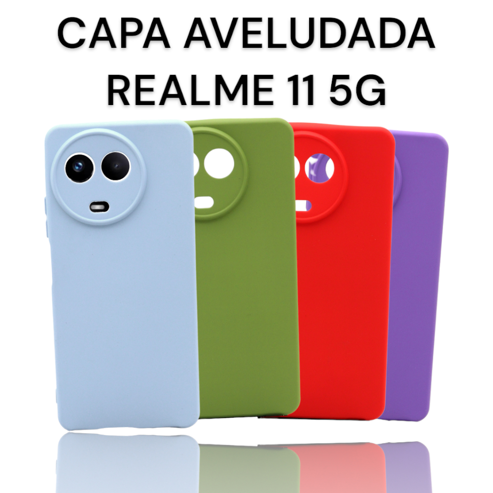 Capa Silicone Aveludada Realm 11 5G/ Realm 11x  Proteção de Câmera