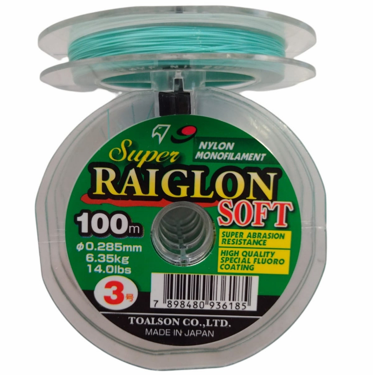 Linha Monofilamento Super Raiglon Soft 0.285mm 6.35kg 100m