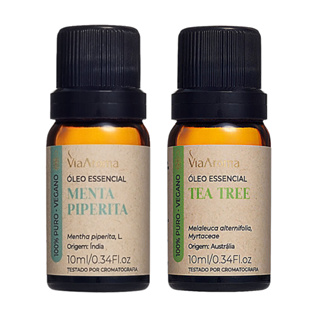 Óleo Essencial De Menta Piperita + Tea Tree (melaleuca) Via Aroma em Oferta na Shopee