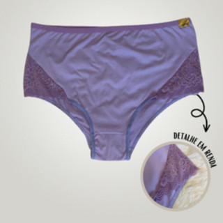 Kit 2 Calcinhas Plus Size Julia Renda Forro 100% Algodão Feminina Sensual Tanga Tangão Conforto Microfibra