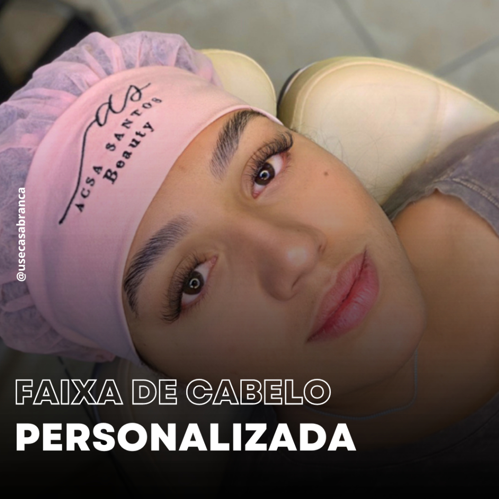 Kit com 4 faixas de cabelo personalizadas com a SUA LOGO