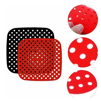 Tapete Protetor Silicone Para Air Fryer Fritadeira Universal Não Gruda - Redondo Ou Quadrado