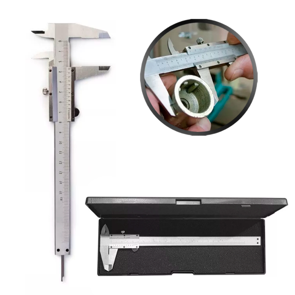 Paquimetro Analogico Profissional 150mm 0,1mm Em Aco Inox Com Estojo em Oferta na Shopee