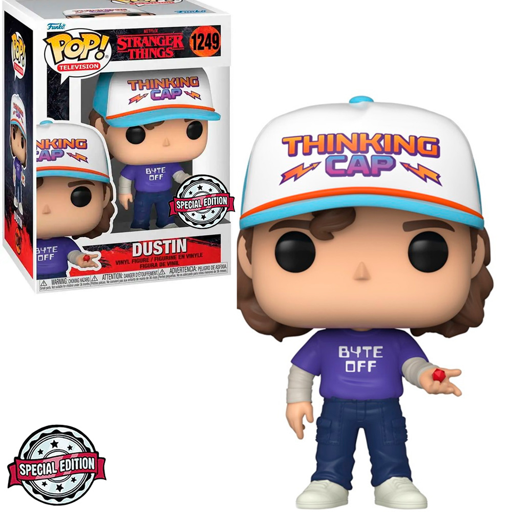 FUNKO POP STRANGER THINGS S4 EXCLUSIVE - DUSTIN 1249 NOVO ORIGINAL em Oferta na Shopee