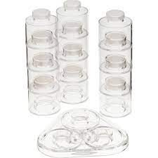Porta Temperos Condimentos Empilhável Acrílico Torre 12 Peças em Oferta na Shopee