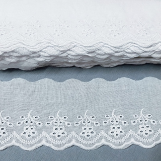 Bordado Inglês 100% Algodão Largura 7,0cm - 13,7mts Peça - Patchwork Artesanato Decoração em Oferta na Shopee