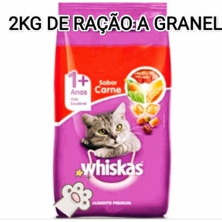 KIT 2 KG DE RAÇÃO WHISKAS A GRANEL GATOS ADULTO SABOR CARNE em Oferta na Shopee