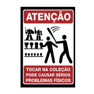 Placa Quadro decorativo 20x30 ATENÇÂO proibido tocar na coleção em Oferta na Shopee