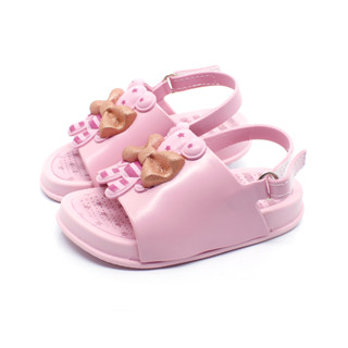 Sandália Papete Infantil Plugt Menina Ursinho Laço Brilho Glitter Rosa
