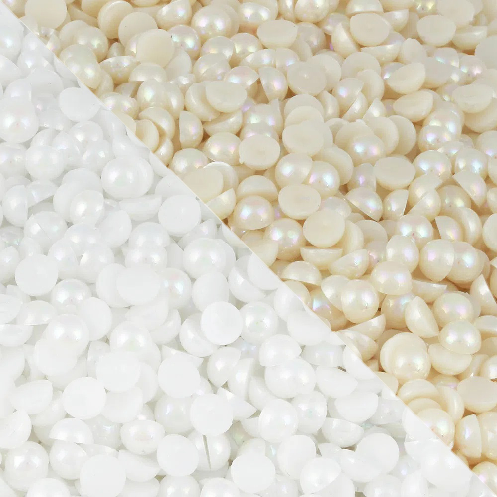 Meia Pérola Pacote c/ 50g Diversos Tamanhos - Branco e Pérola