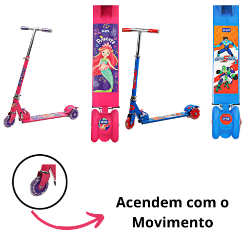 Patinete Infantil Princesa-Rosa e Patinete Infantil Hero Squad-Azul Envio Rápido