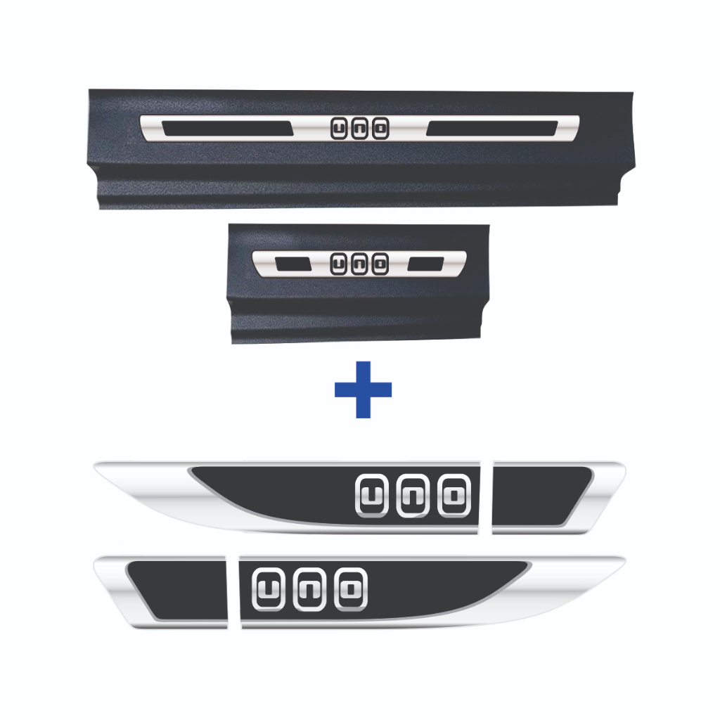 Fiat Uno Kit Soleira Resinada E Aplique De Paralama
