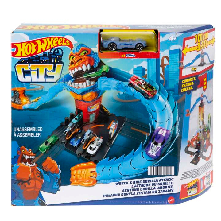 Pista Hot Wheels Meninos Carrinho City Pista de Brinquedo Nemesis Gorila