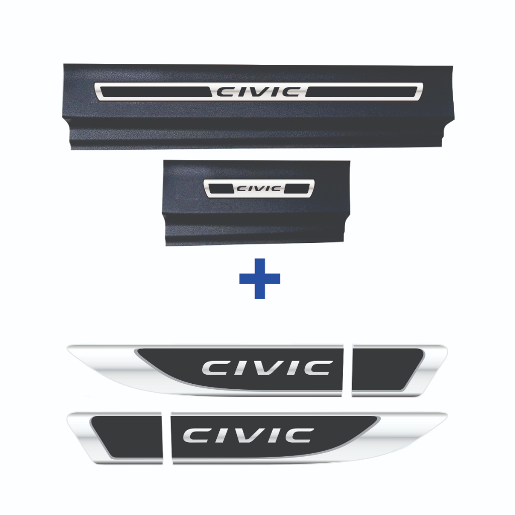 Civic Kit Soleira Resinada E Aplique De Paralama