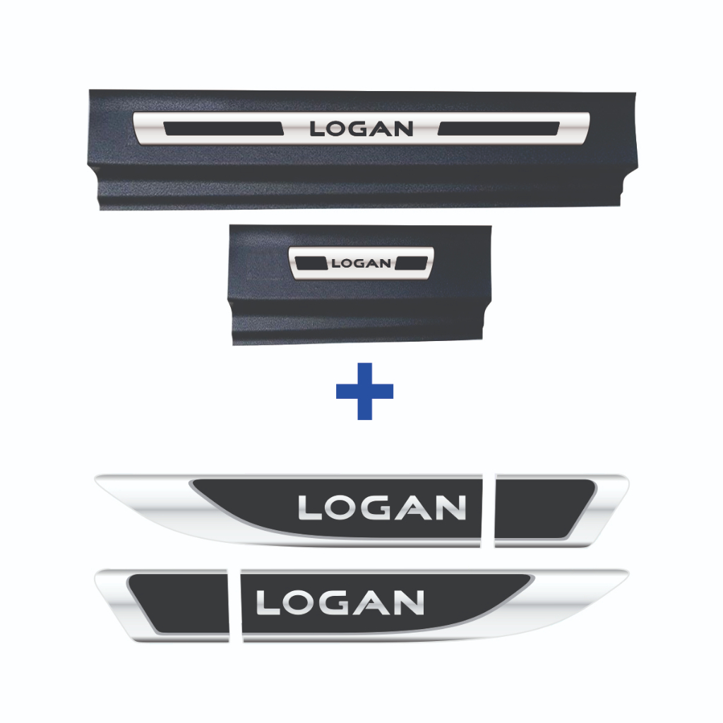 Renault Logan Kit Soleira Resinada E Aplique De Paralama