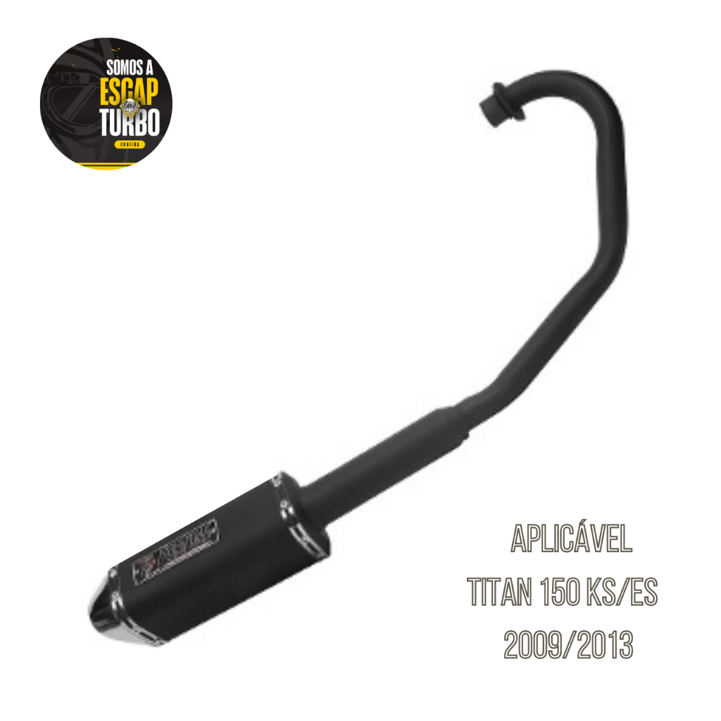 Escapamento Titan 150 2009/2013 Ks/ Es Mini Tri Preto Fortuna