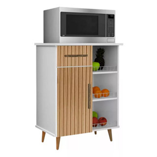 Fruteira Balcão C/ Suporte P/ Microondas Portas + Gavetas