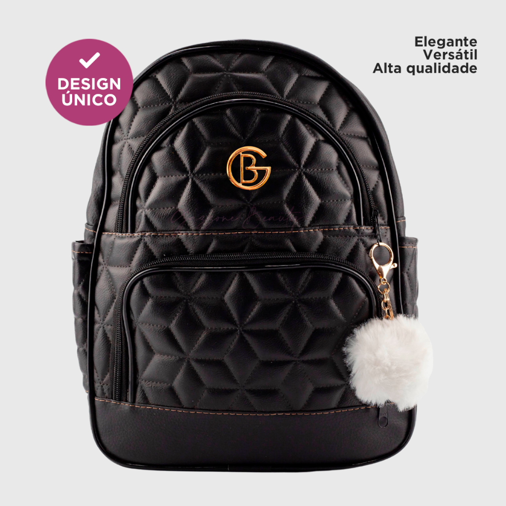 Mochilinha De Costas Pequena Bolsa Feminina Chaveiro Pompom em Oferta na Shopee