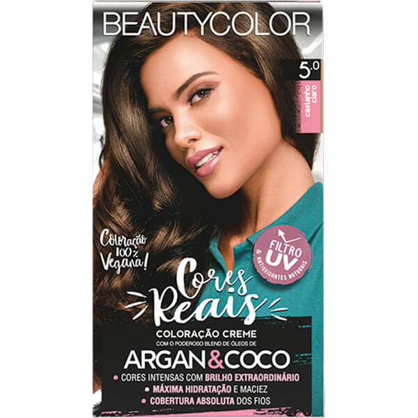 TINTA BEAUTY COLOR KIT 5.0 CASTANHO CLARO em Oferta na Shopee