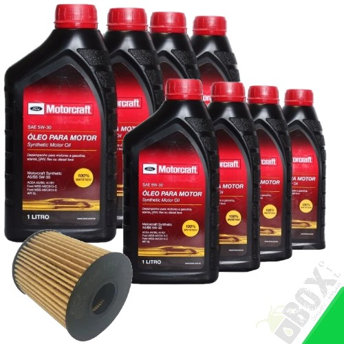 KIT TROCA DE ÓLEO 8 LITROS 5W30 MOTORCRAFT + FILTRO (TRANSIT FORD)