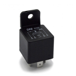 Kit 2x Rele Auxiliar Universal 40a 12v 4 Pinos C/ Suporte - Dni0102