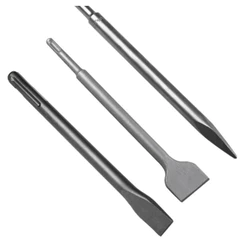 KIT 1 Ponteiro e 2 Talhadeiras SDS Plus 25 cm Para Martelete