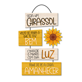 Placa Decorativa de Pendurar Seja um Girassol em Oferta na Shopee