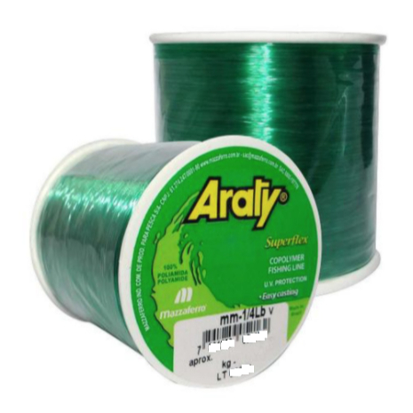 Linha de Pesca Monofilamento Araty SuperFlex Verde 100 gramas - Vários Tamanhos e Espessuras