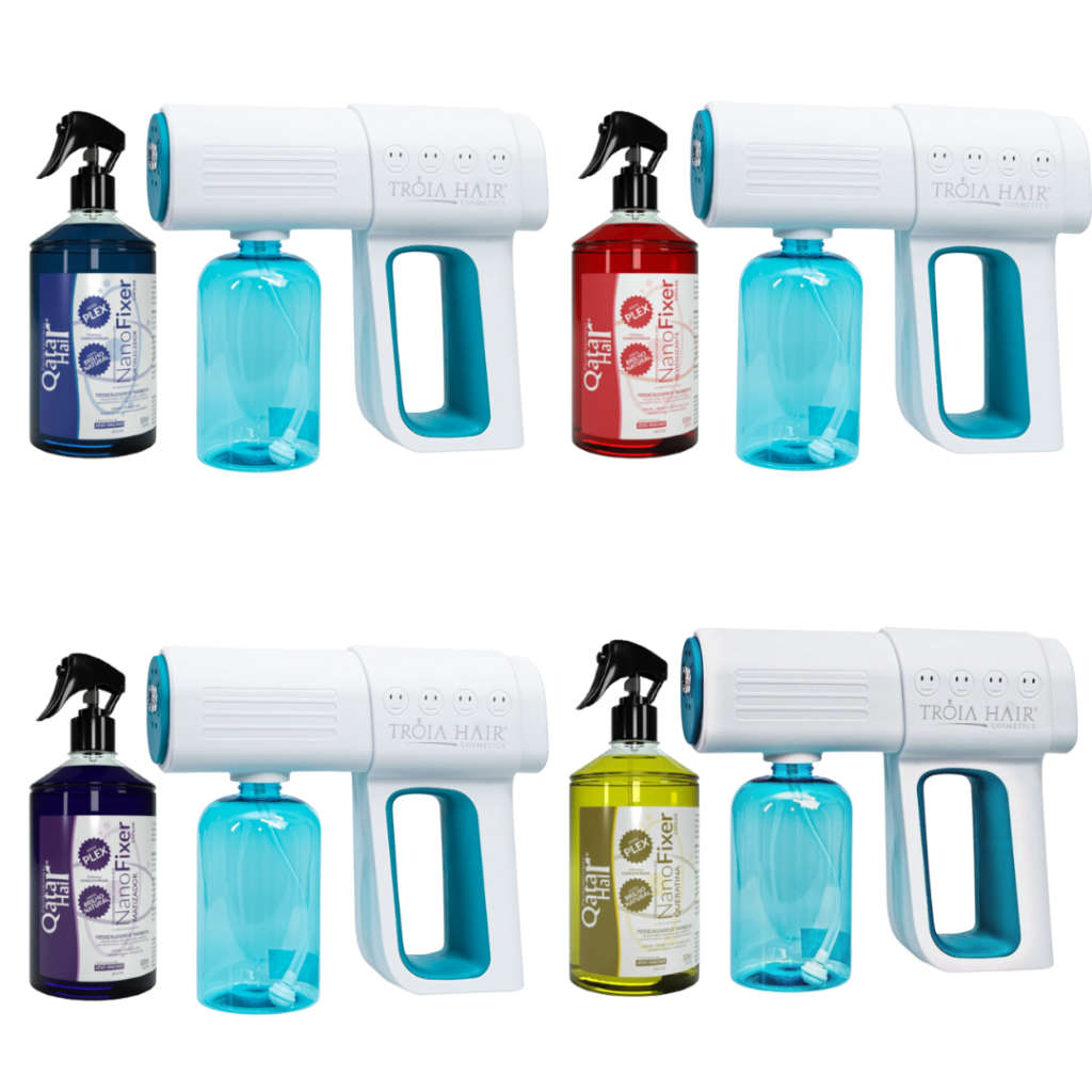 K6 Pistola Pulverizadora Capilar K6x + 1 Nano Fixer Qatar Hair 500ml