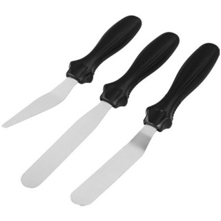Kit 3 Espátulas em Inox para Bolos Decorados Confeiteiro