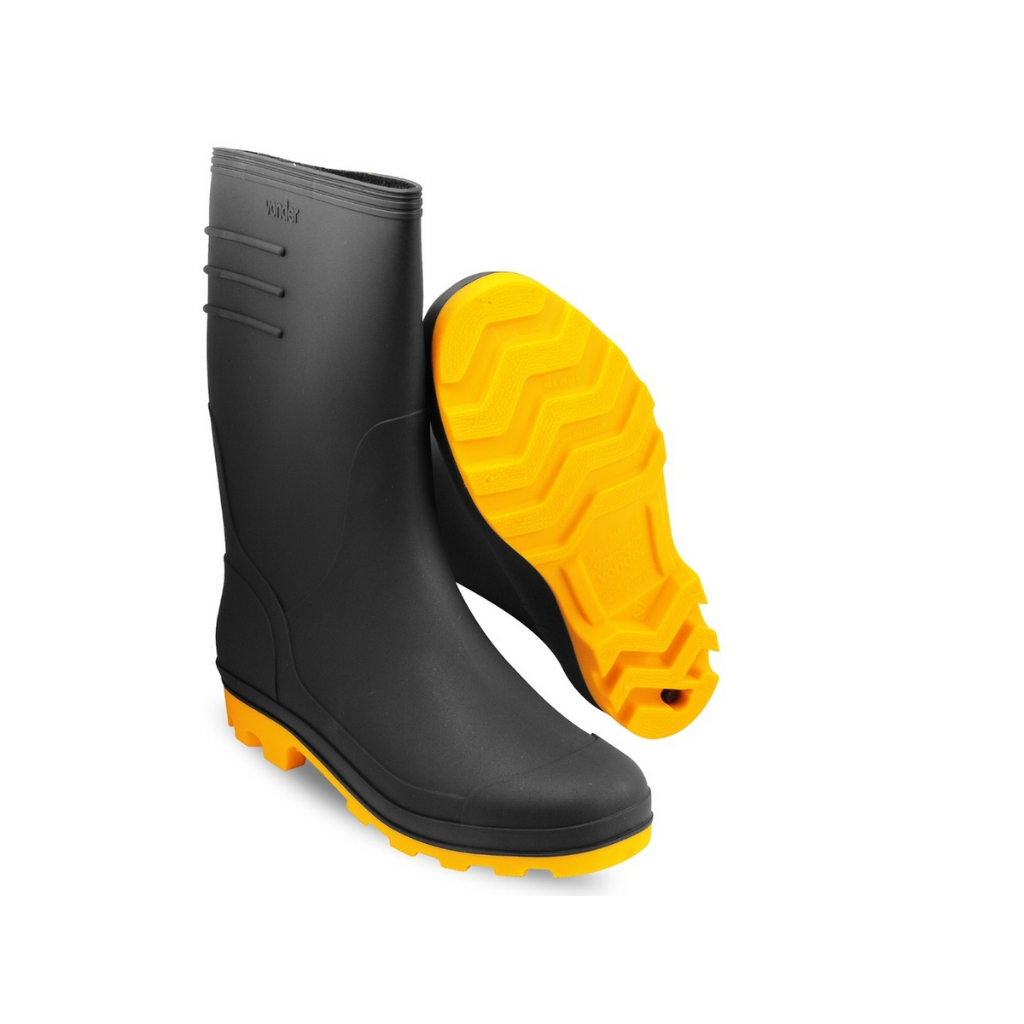 Bota PVC Chuva Motociclista Moto Impermeável Forrado Galocha Cano Longo Masculina Feminina