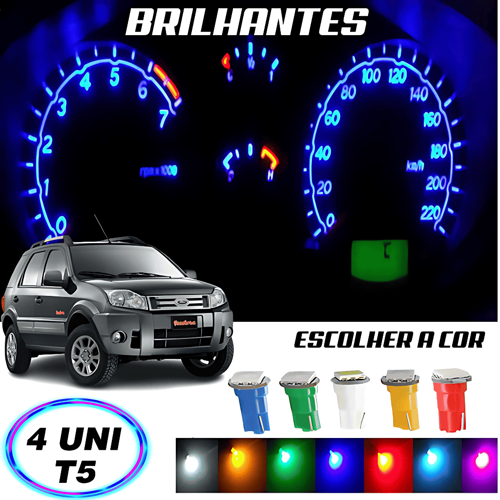 Lâmpada T5 Pinguinho Painel Ecosport 4 Peças em Oferta na Shopee