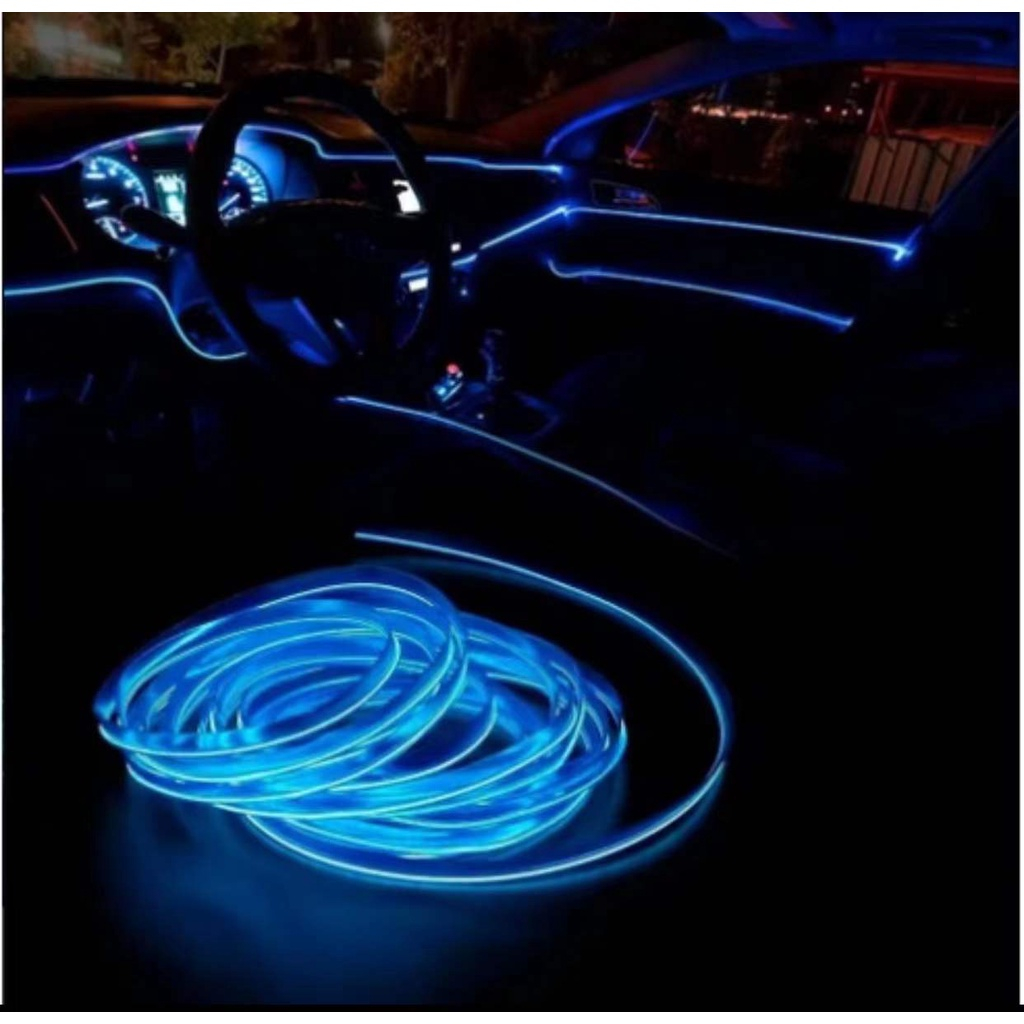 Fita Fio Cores 5 Mts Led Neon Fibra Otica Painel Carro/Automovi Cores por R$ 22,50