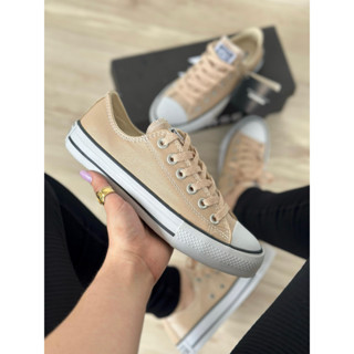 Tênis All Star Converse Glow Amêndoa Nude Brilho Leve Confortável Promoção