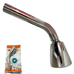 Chuveiro Ducha Fria Pop 2 Redondo Articulado Para Área Externa Piscina Em Abs Cromado 19,5cm