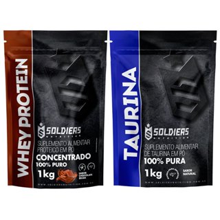 Kit: Whey Protein Concentrado 1Kg + Taurina 1Kg - 100% Importado - Soldiers Nutrition